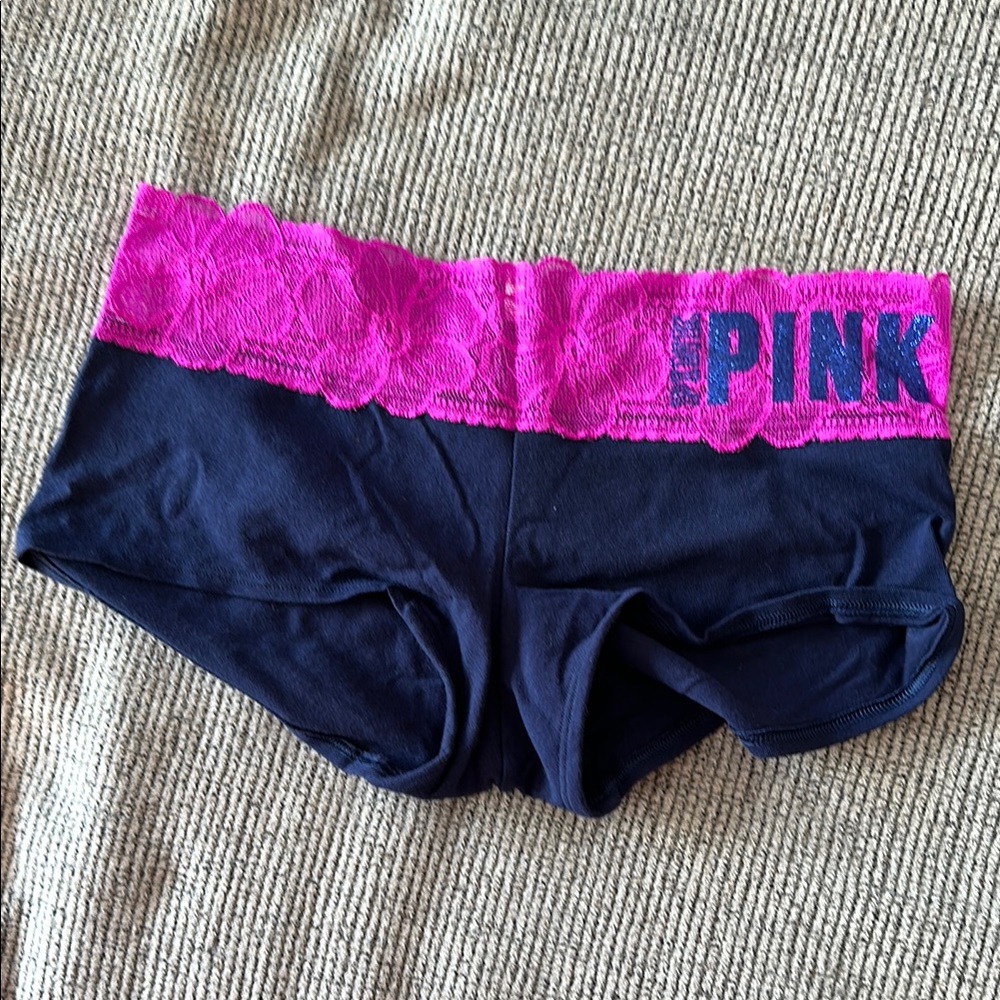 PINK Lace Trim Boy Shorts